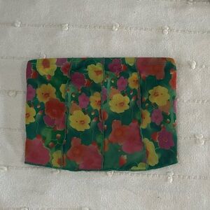 Green floral tube top size M